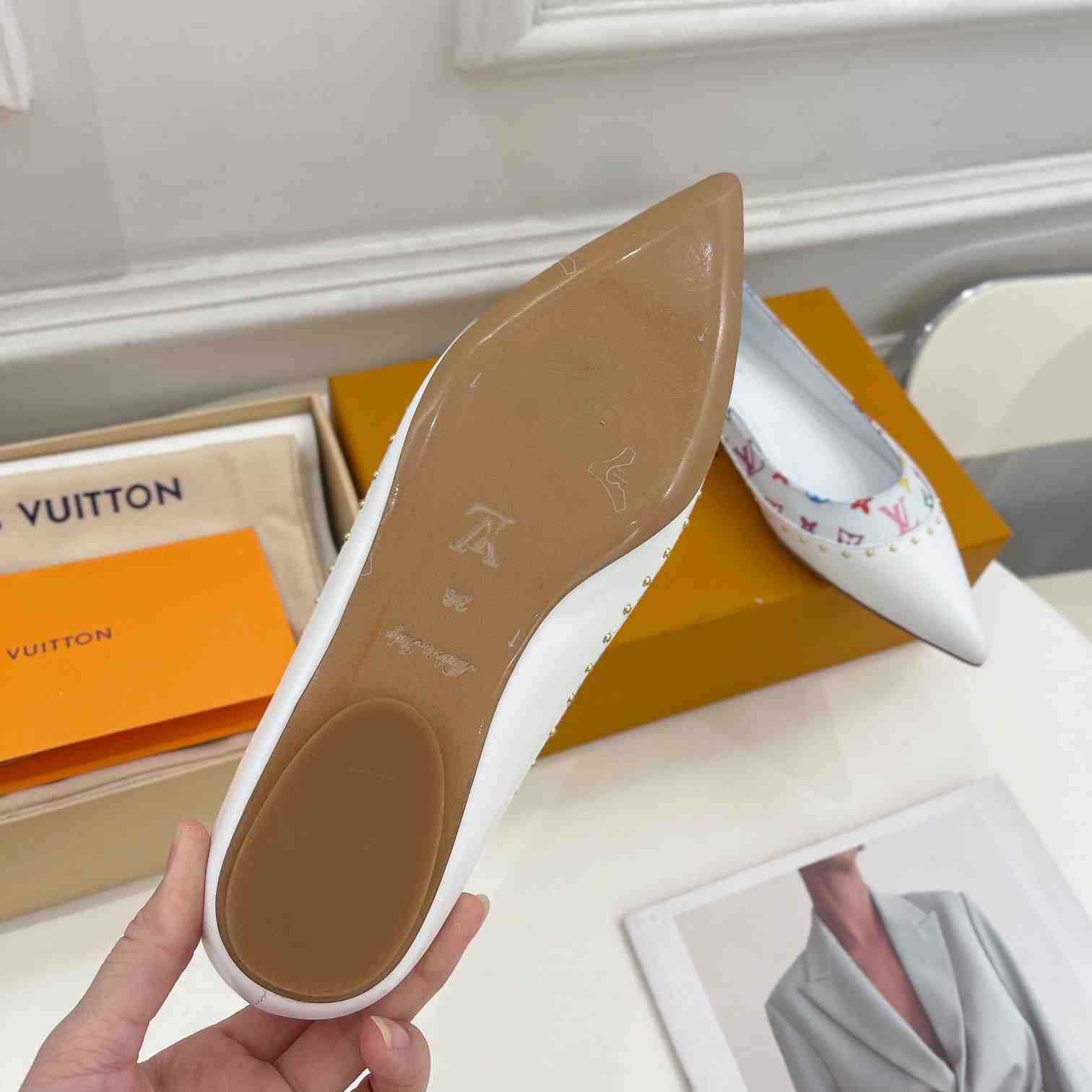 Louis Vuitton Signature Flat Ballerina    - DopestKickz