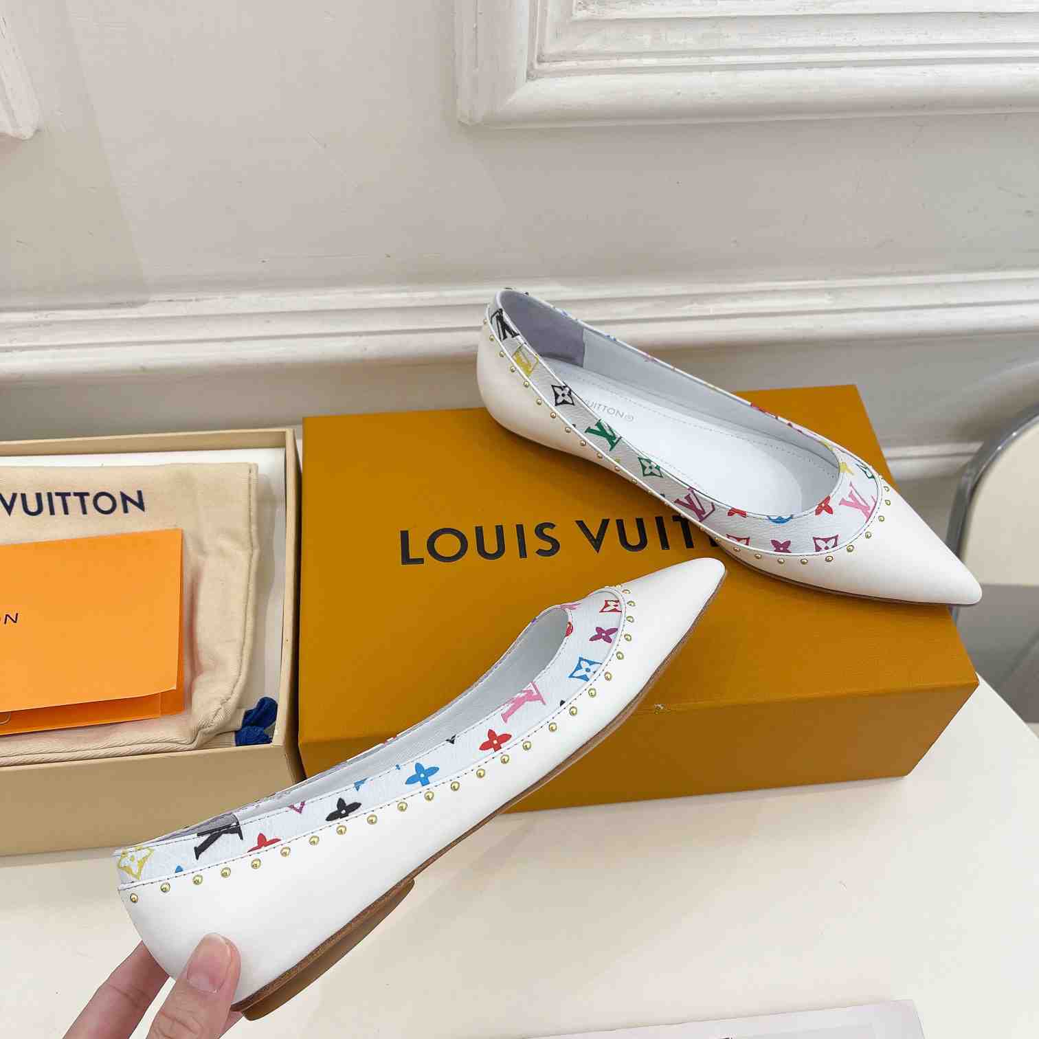 Louis Vuitton Signature Flat Ballerina    - DopestKickz