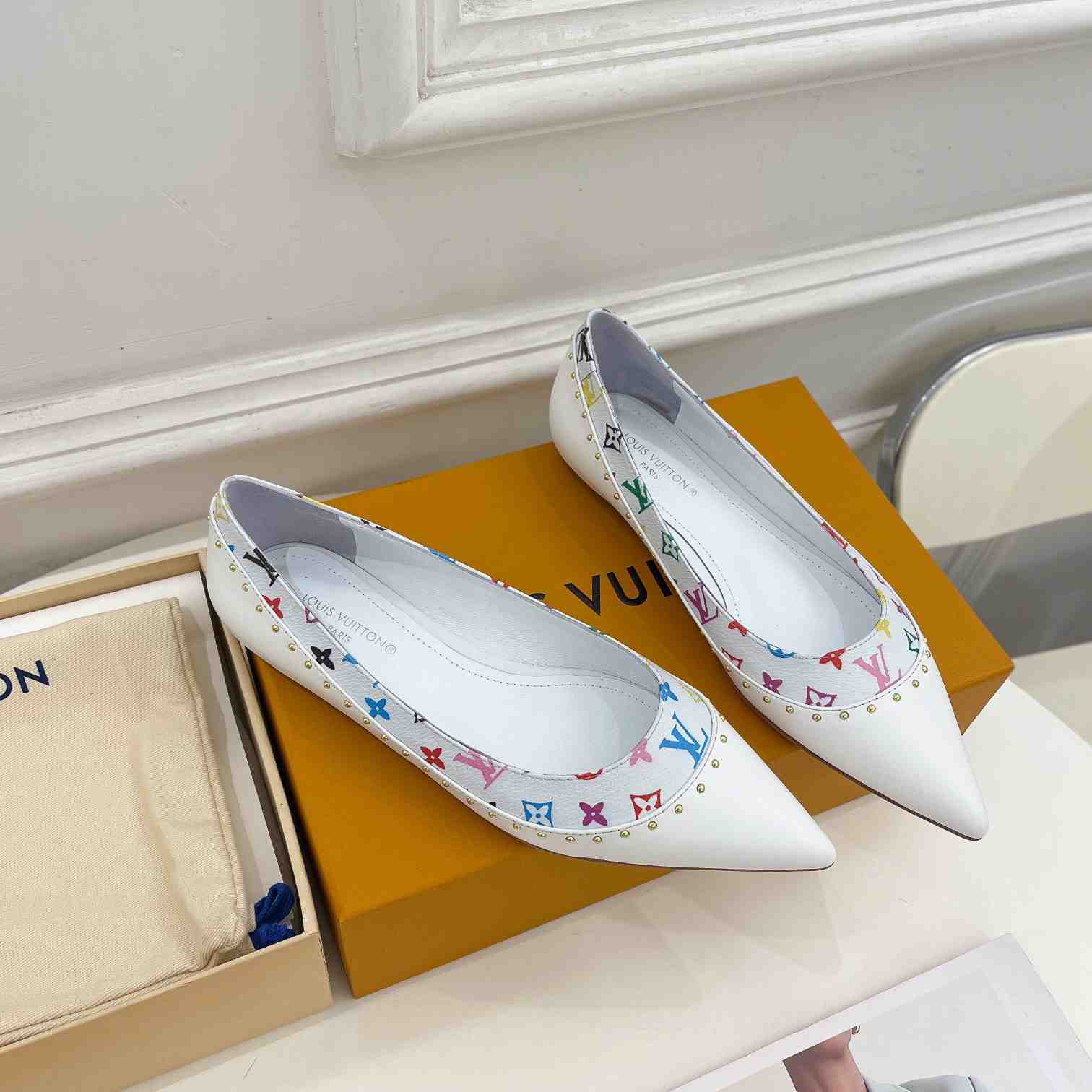 Louis Vuitton Signature Flat Ballerina    - DopestKickz