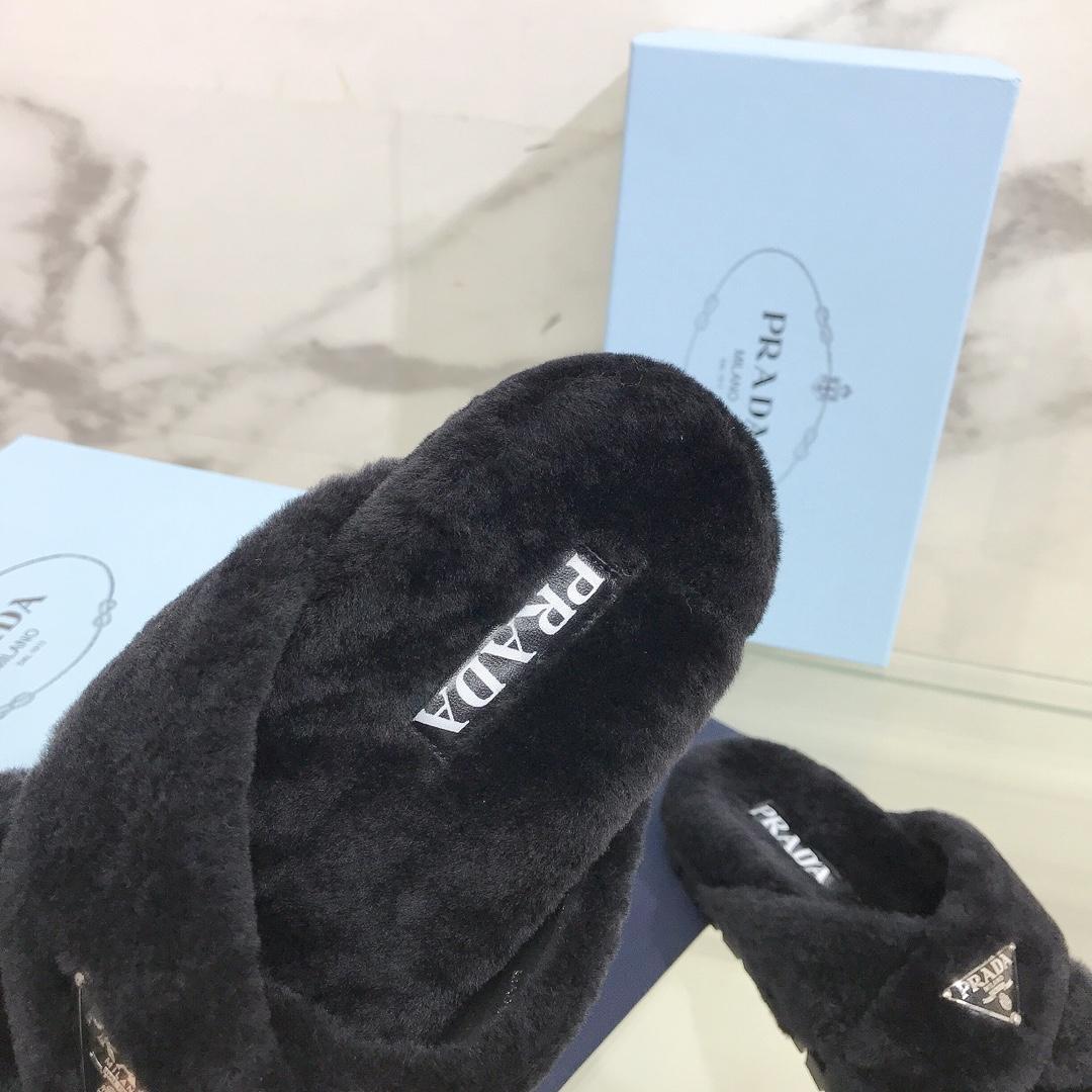 Prada Shearling Sandals - DopestKickz