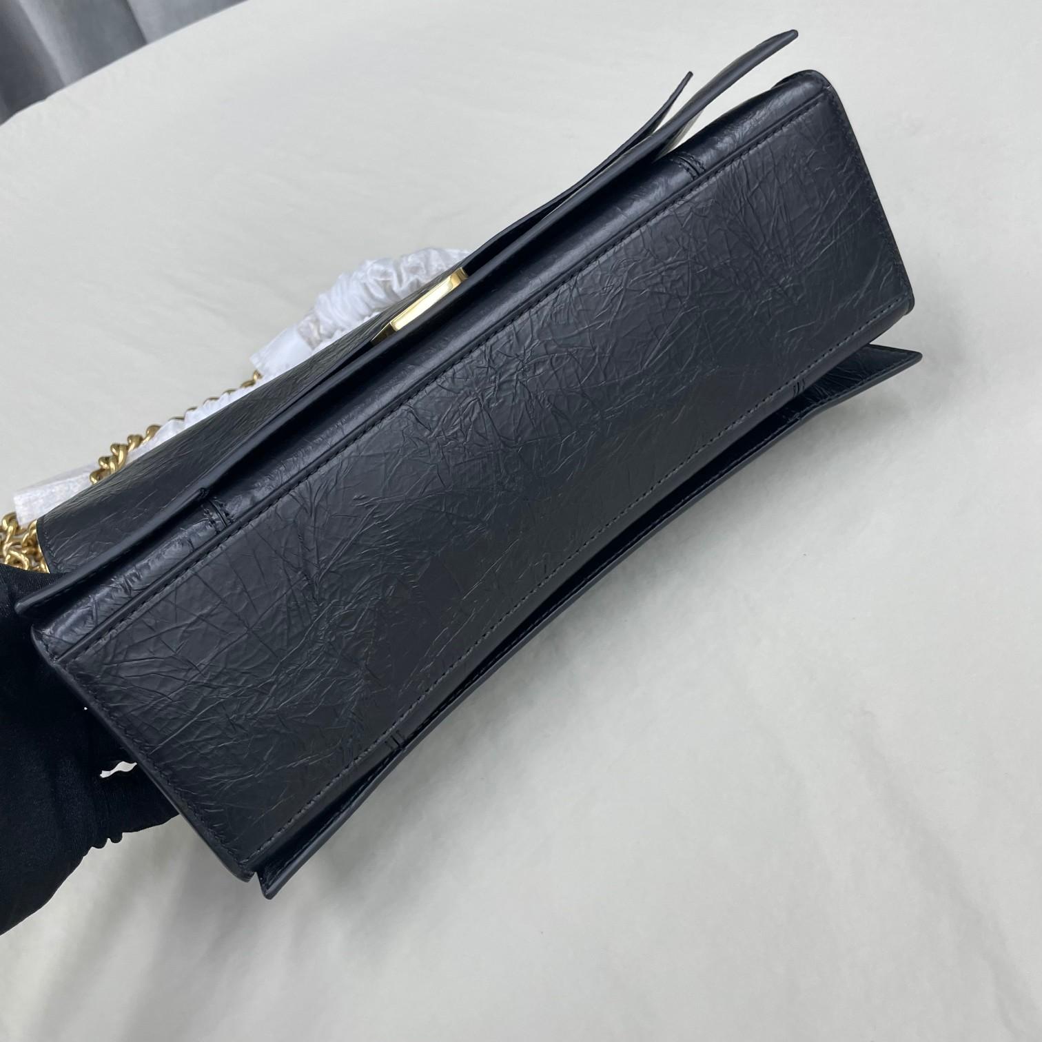 Balenciaga Women's Crush Large Chain Bag In Black(31-20-12cm) - DopestKickz