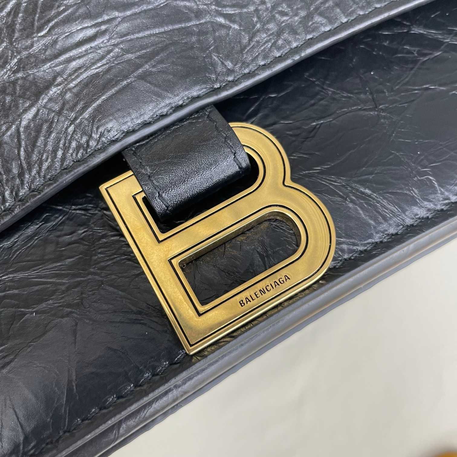 Balenciaga Women's Crush Large Chain Bag In Black(31-20-12cm) - DopestKickz