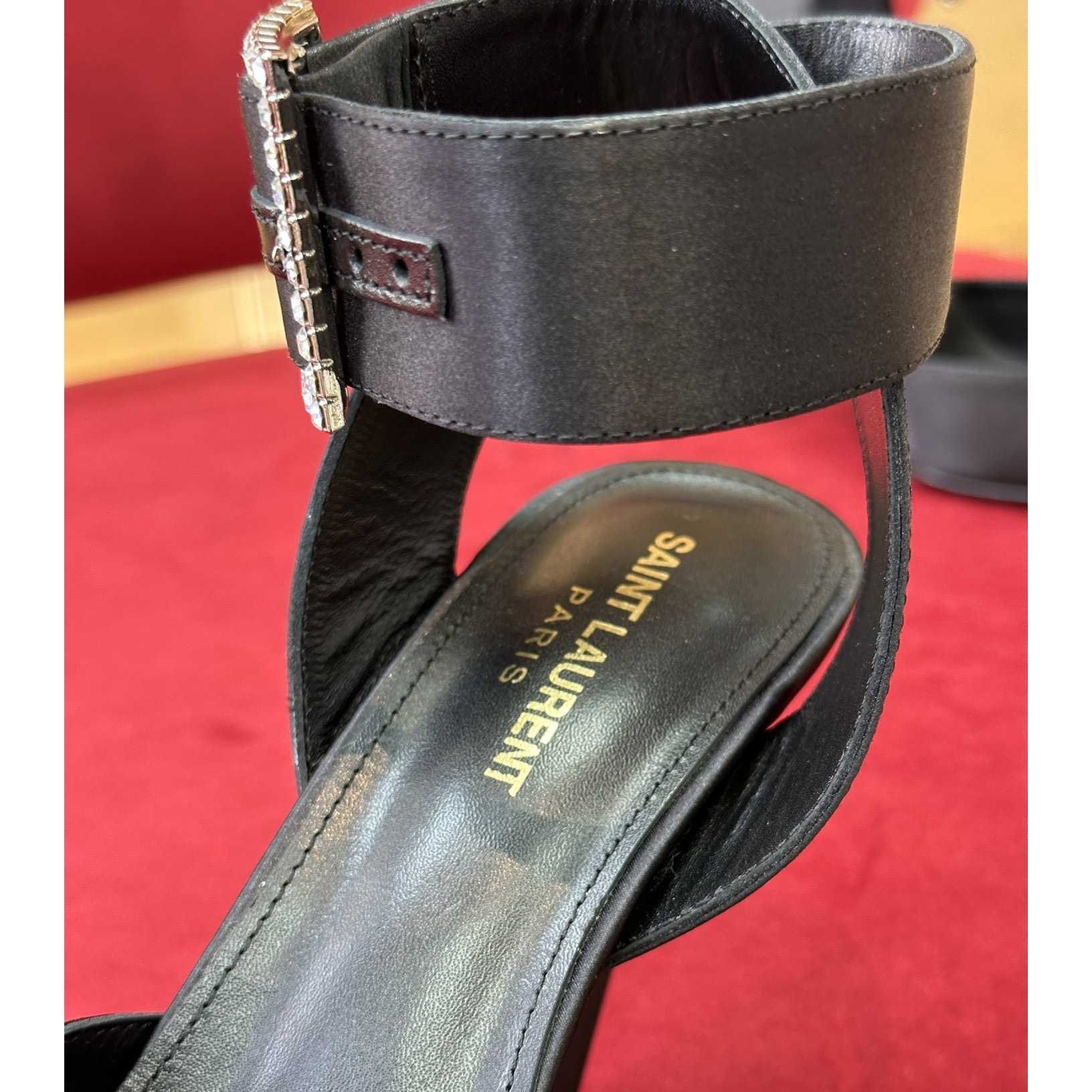 Saint Laurent Fanny Slingback Pumps In Crepe Satin - DopestKickz