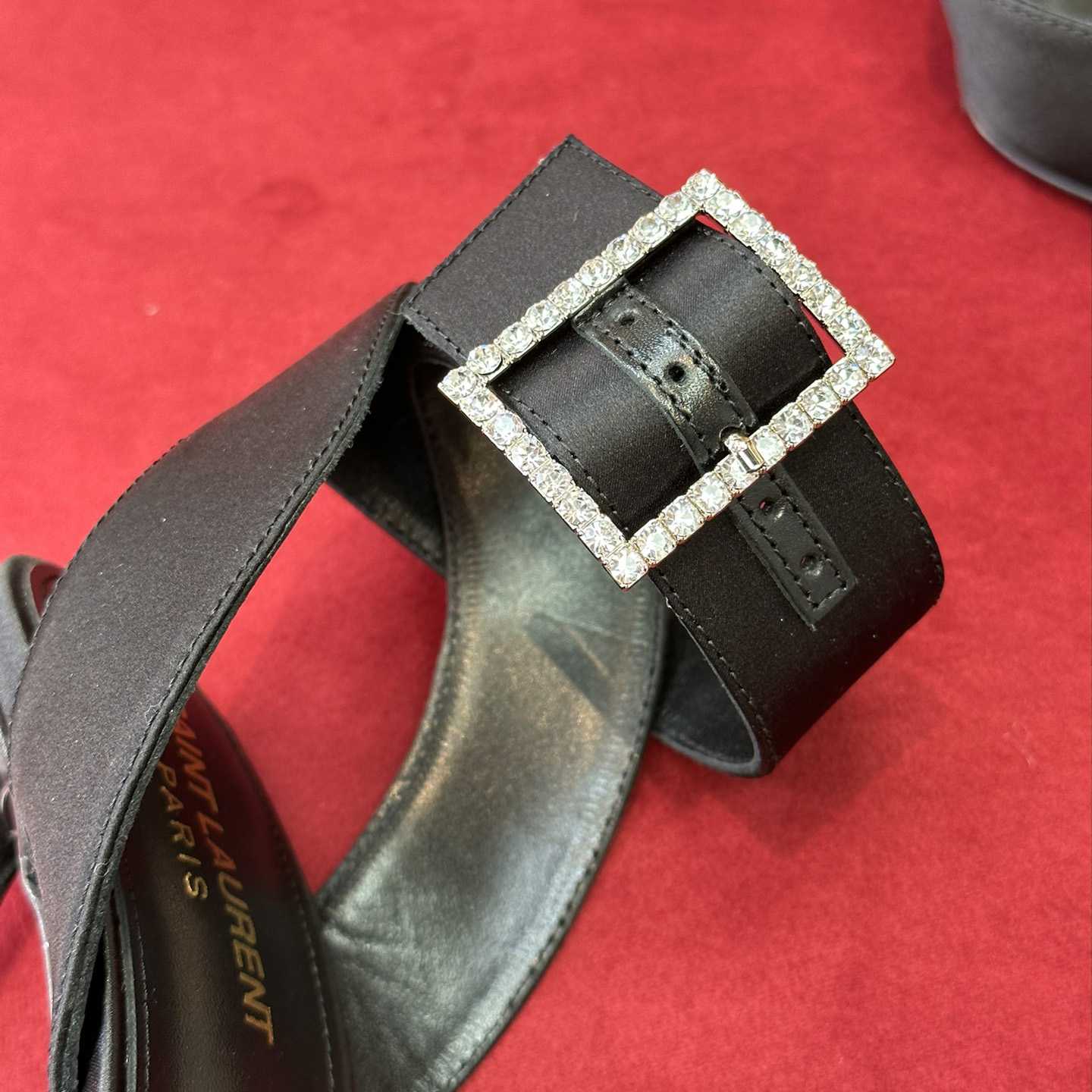 Saint Laurent Fanny Slingback Pumps In Crepe Satin - DopestKickz