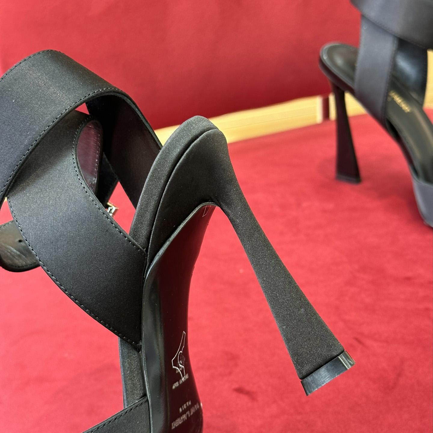 Saint Laurent Fanny Slingback Pumps In Crepe Satin - DopestKickz