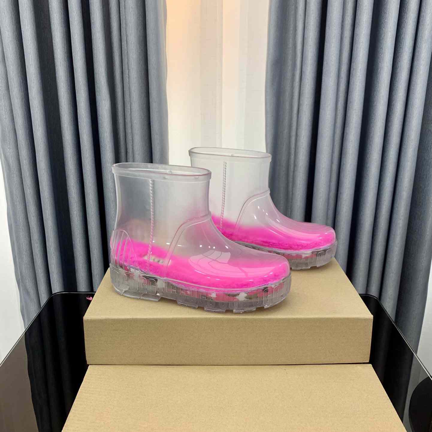 Ugg Drizlita Clear Womens Taffy Pink Fashion Boots - DopestKickz