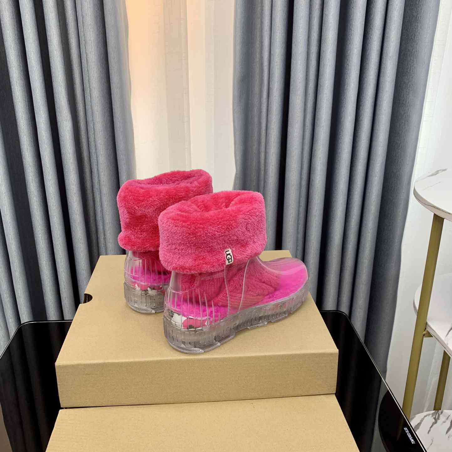 Ugg Drizlita Clear Womens Taffy Pink Fashion Boots - DopestKickz