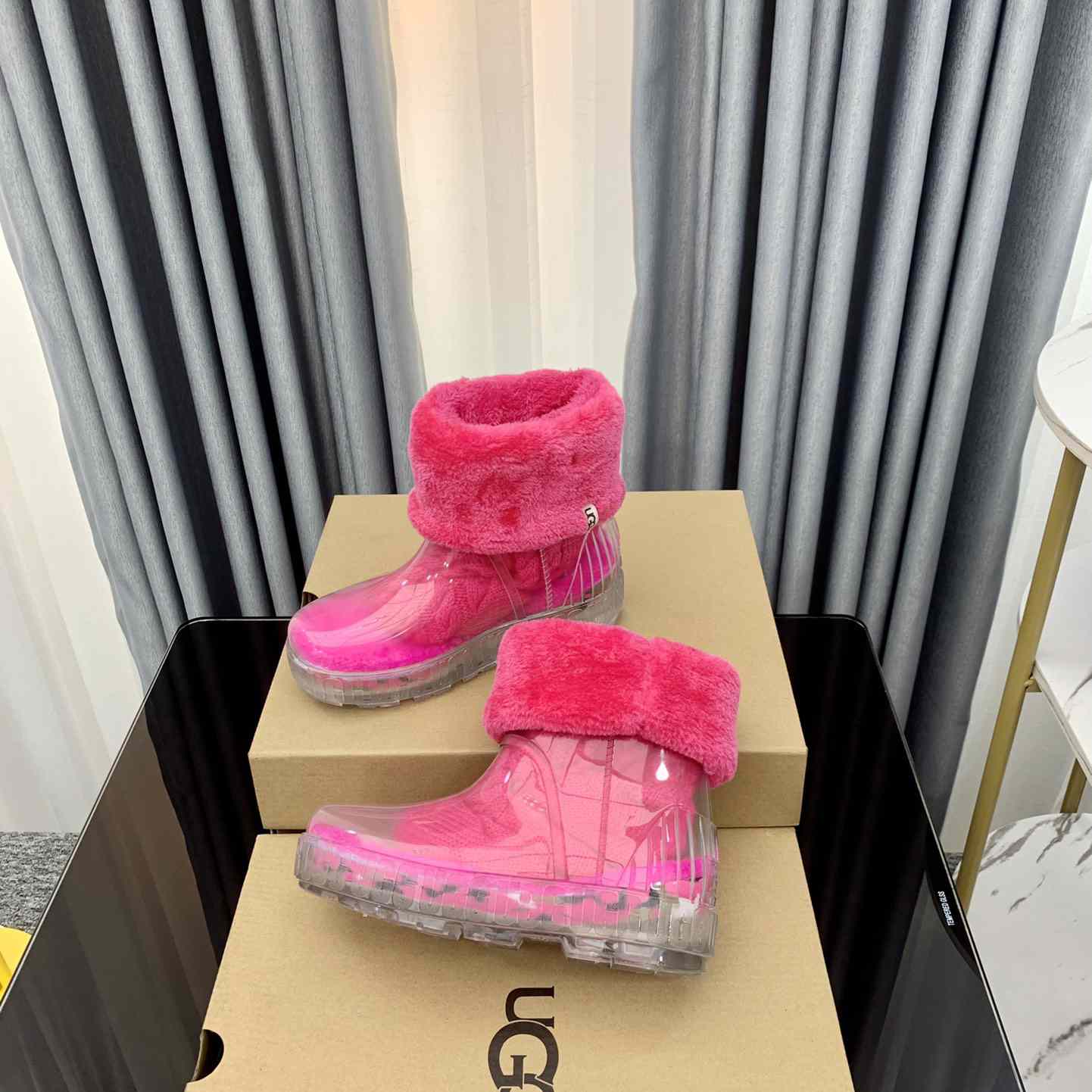 Ugg Drizlita Clear Womens Taffy Pink Fashion Boots - DopestKickz