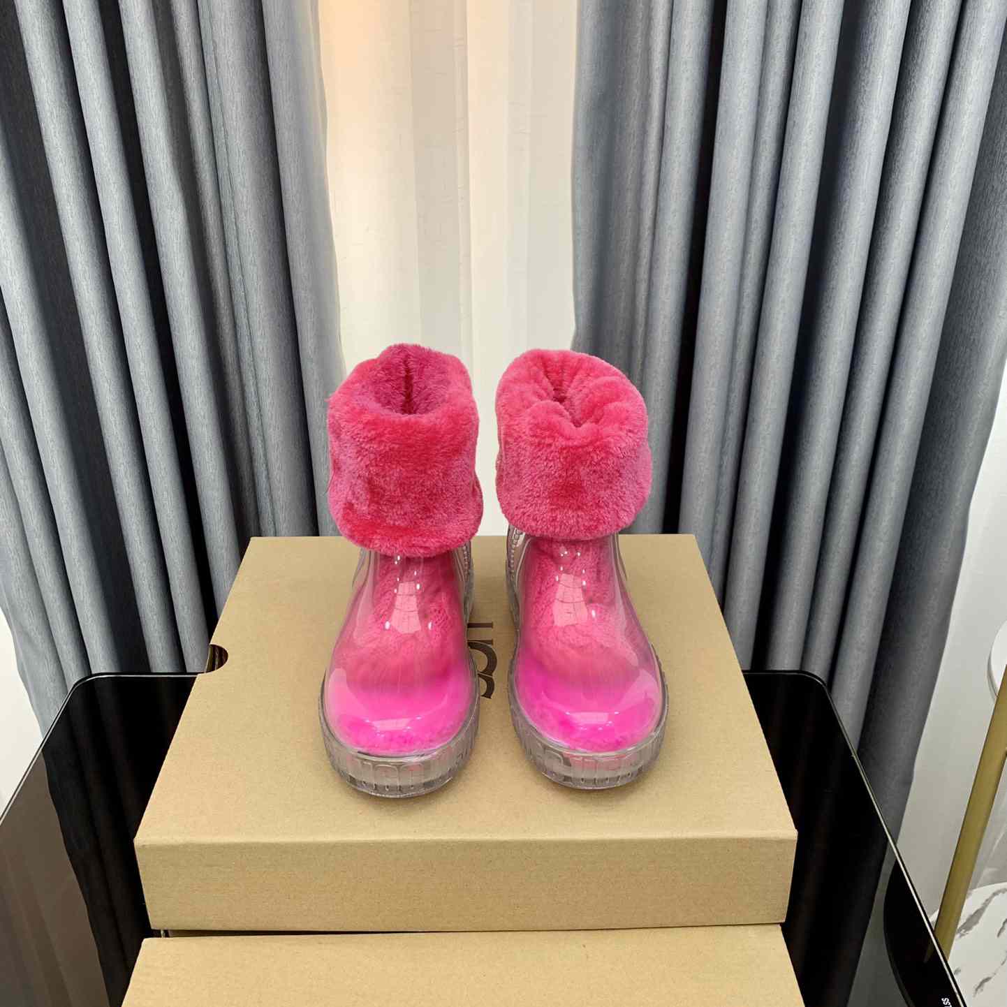 Ugg Drizlita Clear Womens Taffy Pink Fashion Boots - DopestKickz