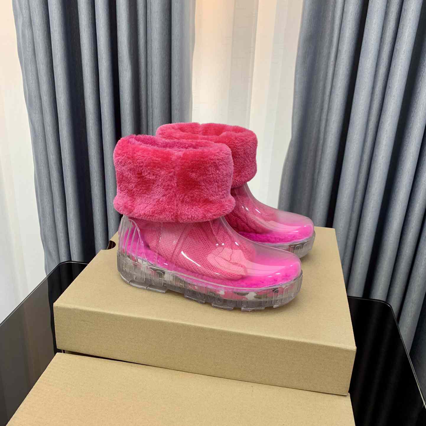 Ugg Drizlita Clear Womens Taffy Pink Fashion Boots - DopestKickz