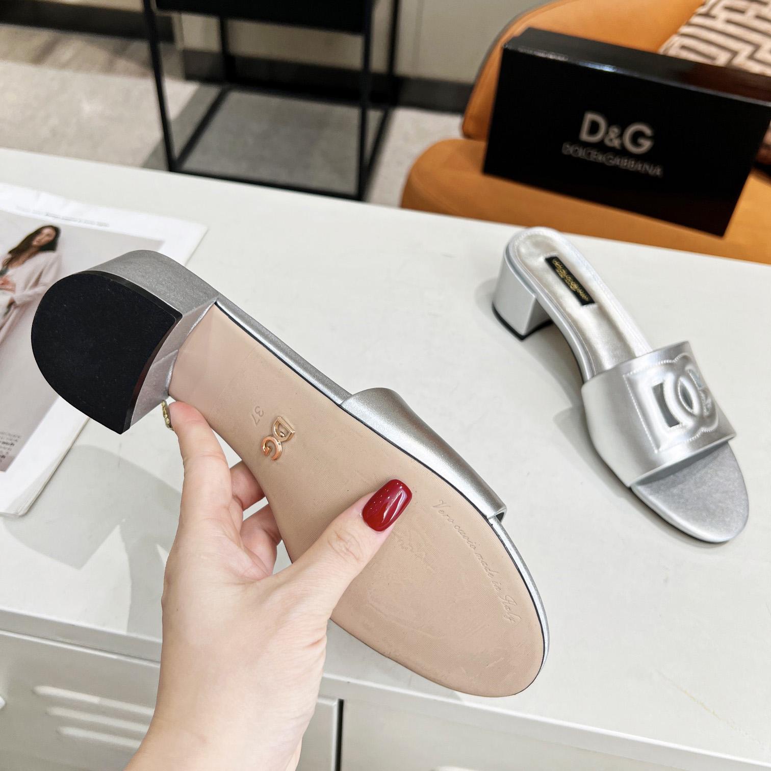 Dolce & Gabbana Calfskin Mules With DG Millennials Logo - DopestKickz