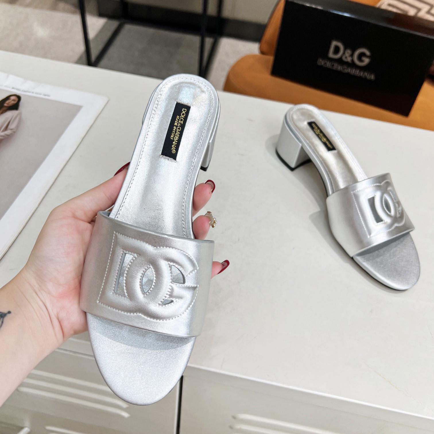 Dolce & Gabbana Calfskin Mules With DG Millennials Logo - DopestKickz