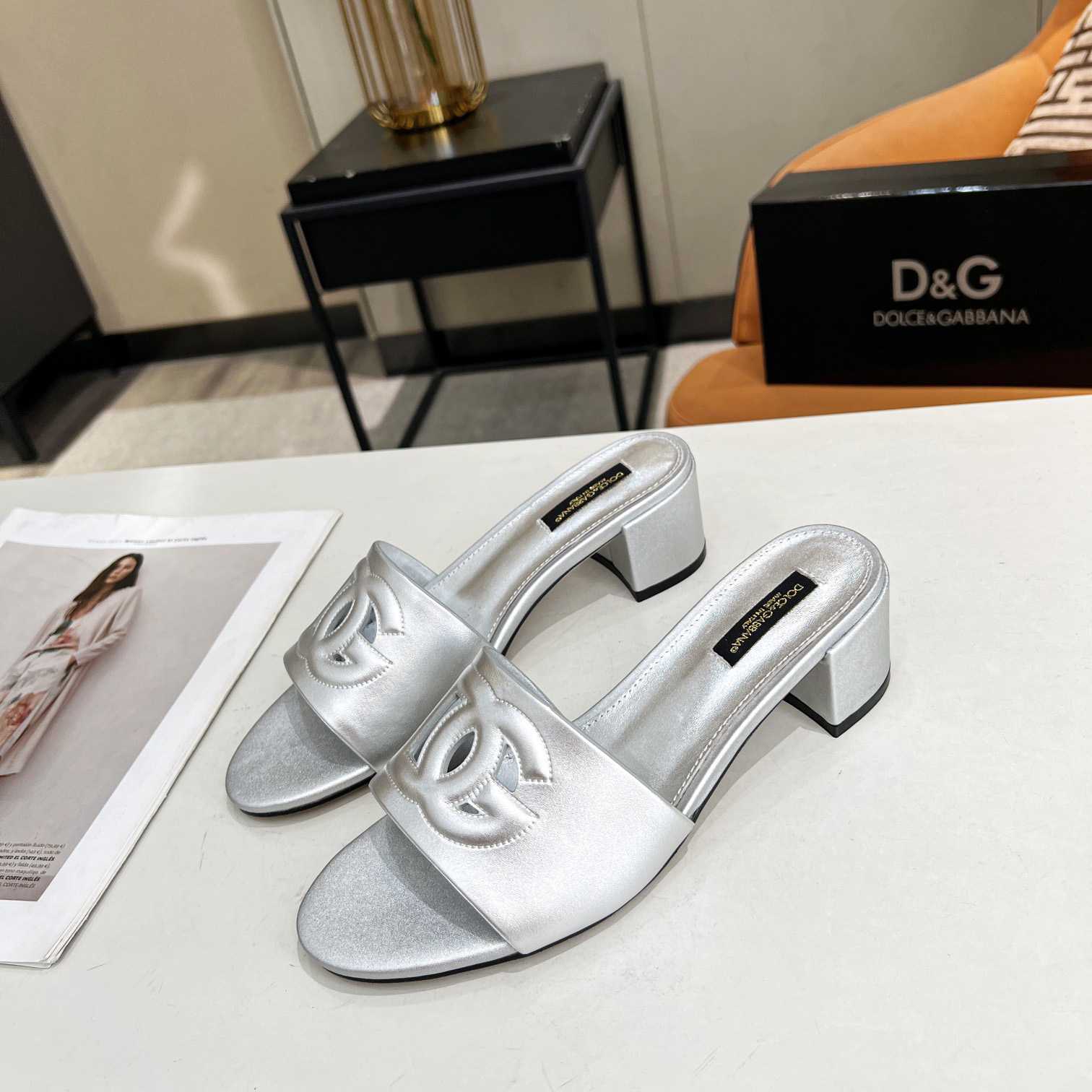 Dolce & Gabbana Calfskin Mules With DG Millennials Logo - DopestKickz
