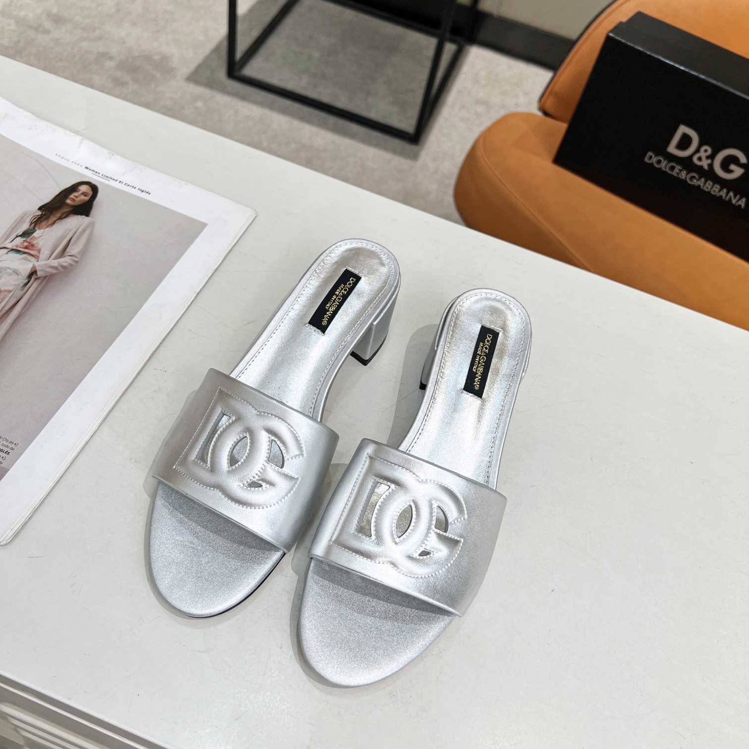 Dolce & Gabbana Calfskin Mules With DG Millennials Logo - DopestKickz