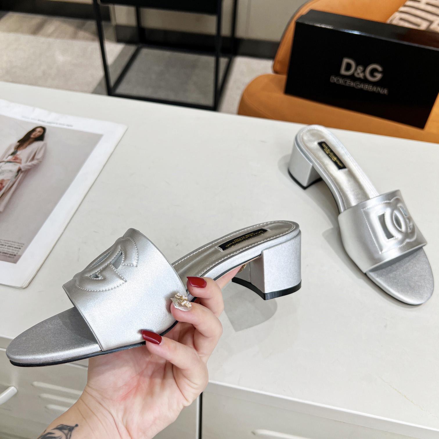 Dolce & Gabbana Calfskin Mules With DG Millennials Logo - DopestKickz