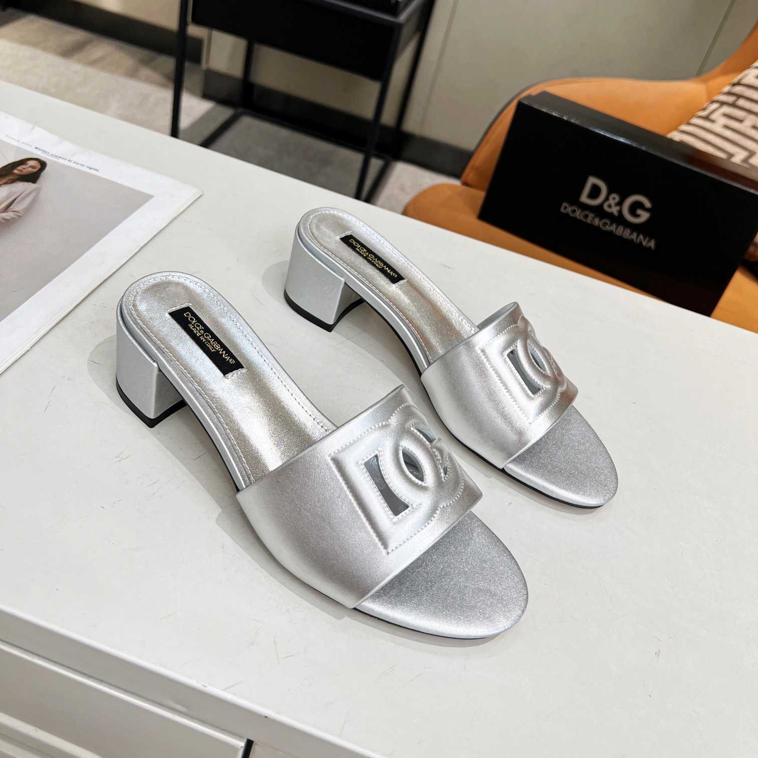 Dolce & Gabbana Calfskin Mules With DG Millennials Logo - DopestKickz