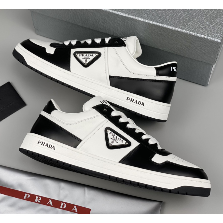 Prada Downtown Leather Sneakers - DopestKickz