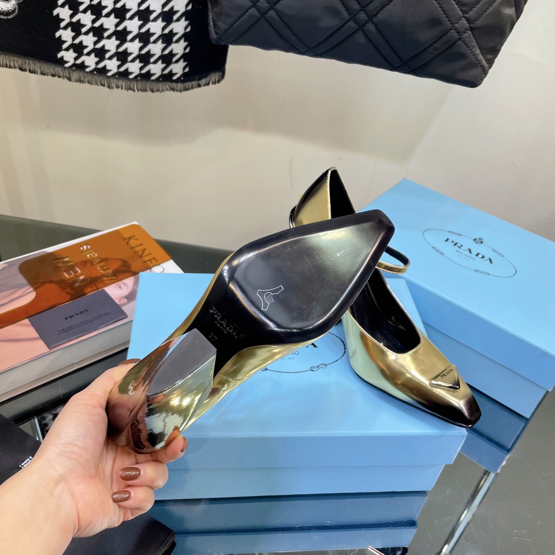 Prada Brushed Leather Pumps - DopestKickz