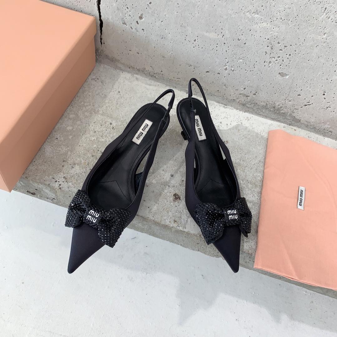 Miu Miu Satin Slingback Pumps - DopestKickz