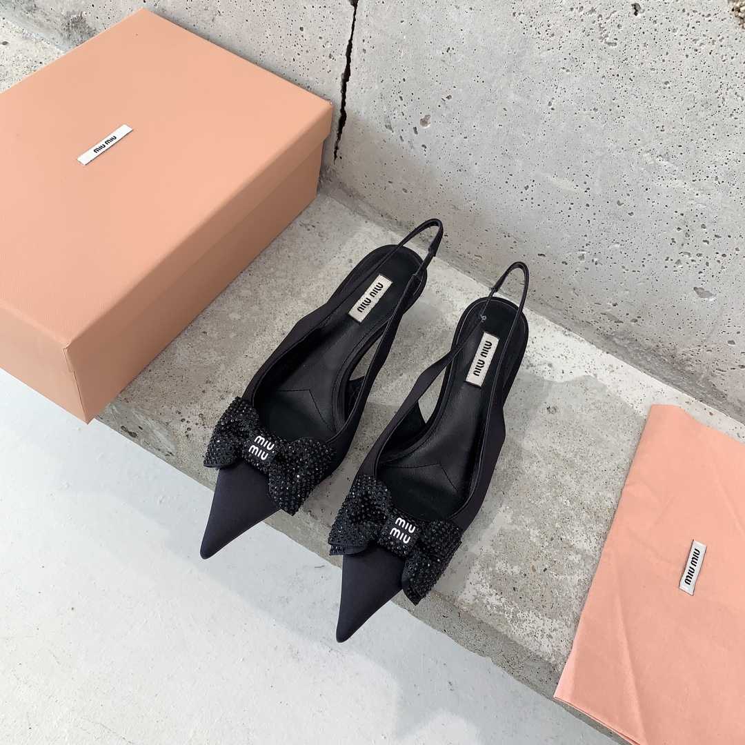 Miu Miu Satin Slingback Pumps - DopestKickz