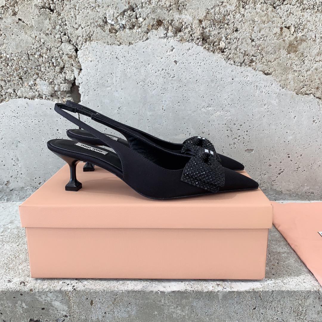 Miu Miu Satin Slingback Pumps - DopestKickz