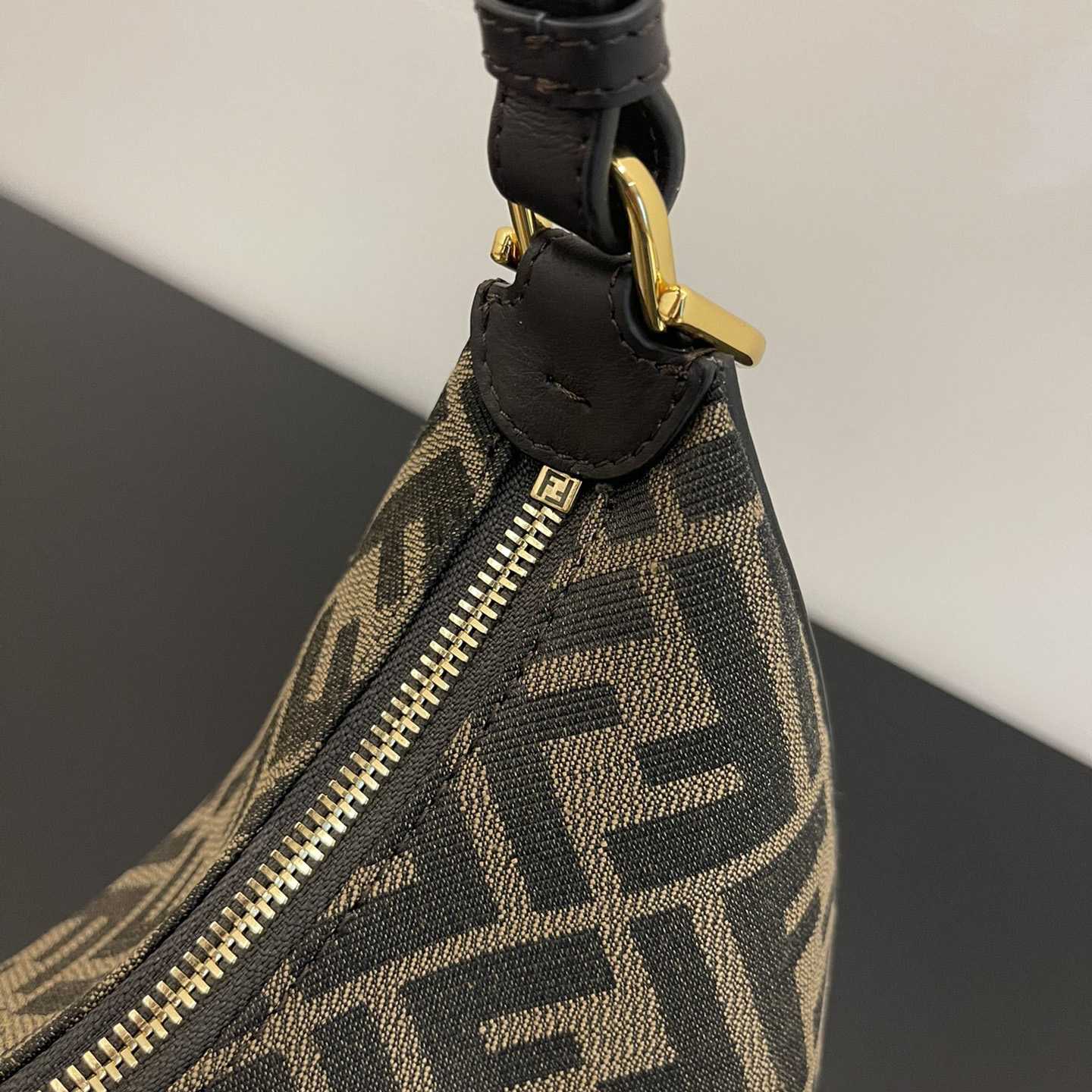 Fendi Fendigraphy Small Brown FF Fabric Bag(29x24.5x10cm) - DopestKickz