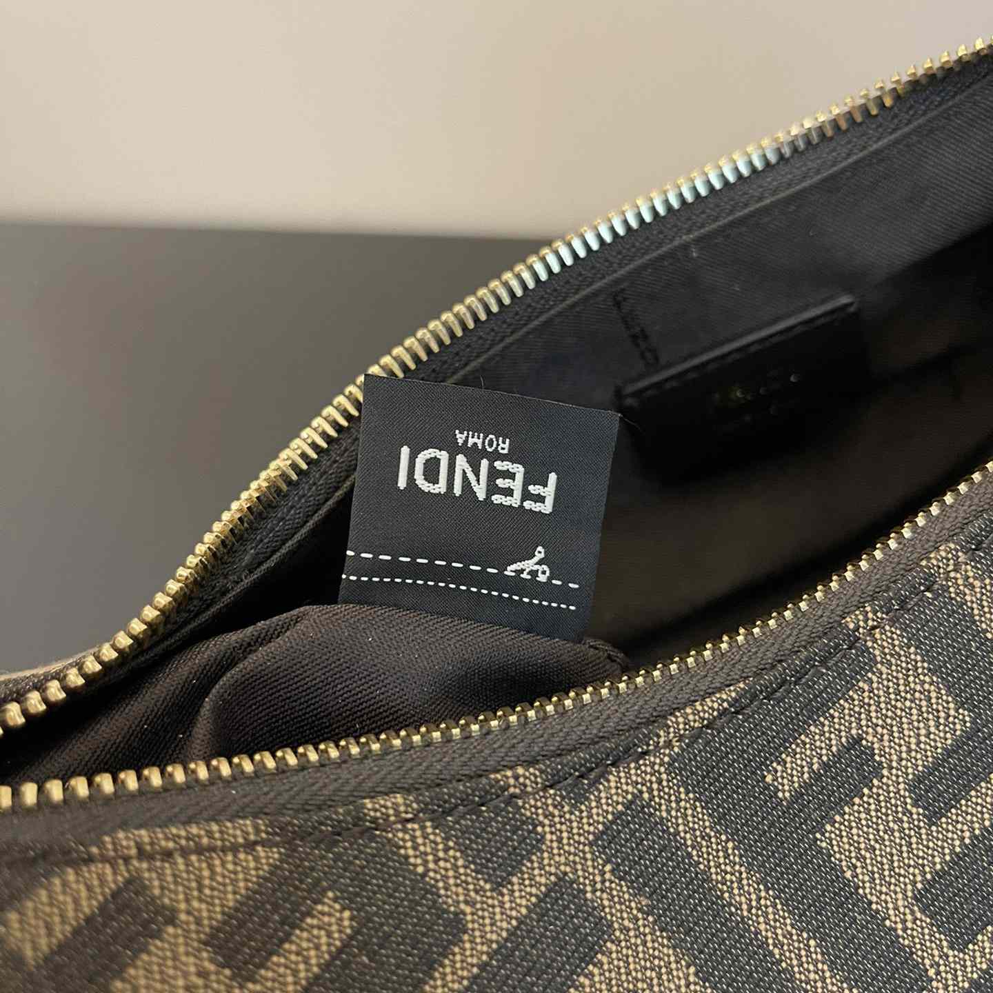 Fendi Fendigraphy Small Brown FF Fabric Bag(29x24.5x10cm) - DopestKickz