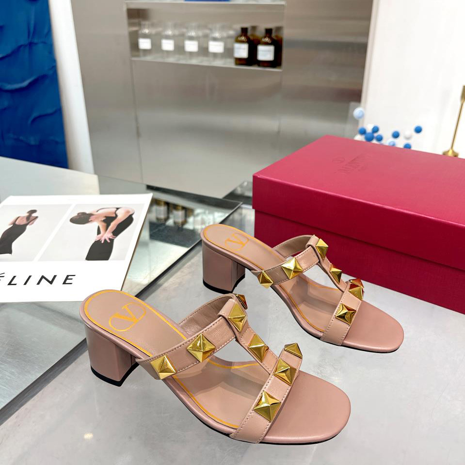Valenti Roman Stud Calfskin Slide Sandal   60mm - DopestKickz