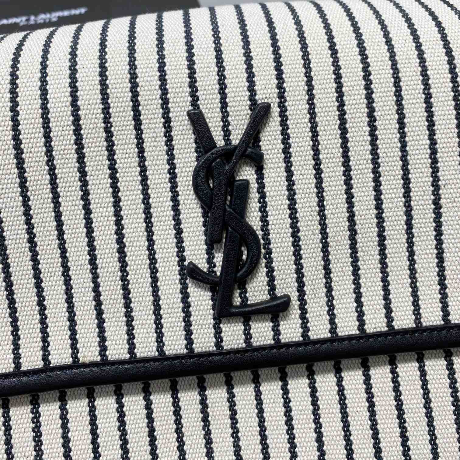 Saint Laurent Women's Niki Medium Striped Canvas Shoulder Bag (28cm) - DopestKickz