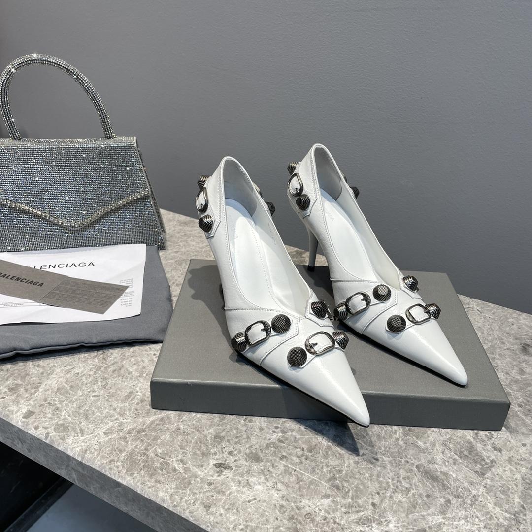 Balenciaga Cagole 90mm Pump In White - DopestKickz