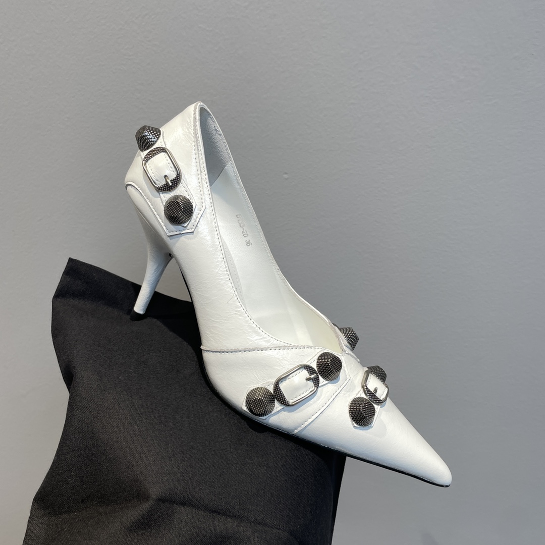 Balenciaga Cagole 90mm Pump In White - DopestKickz