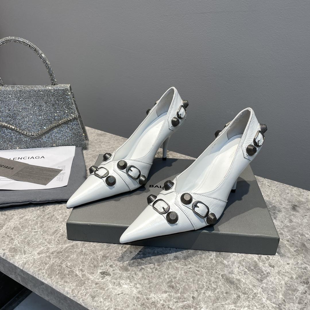 Balenciaga Cagole 90mm Pump In White - DopestKickz