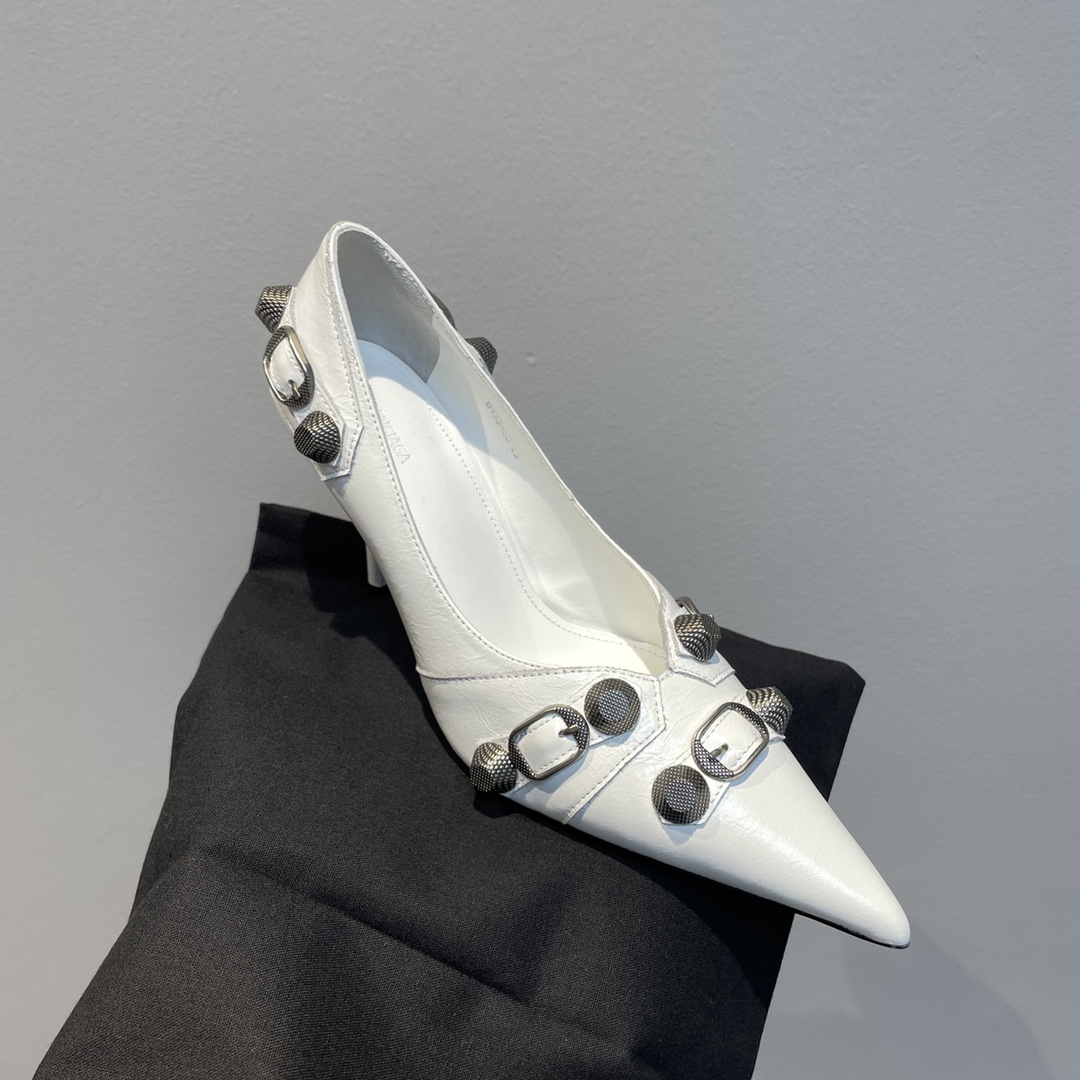 Balenciaga Cagole 90mm Pump In White - DopestKickz