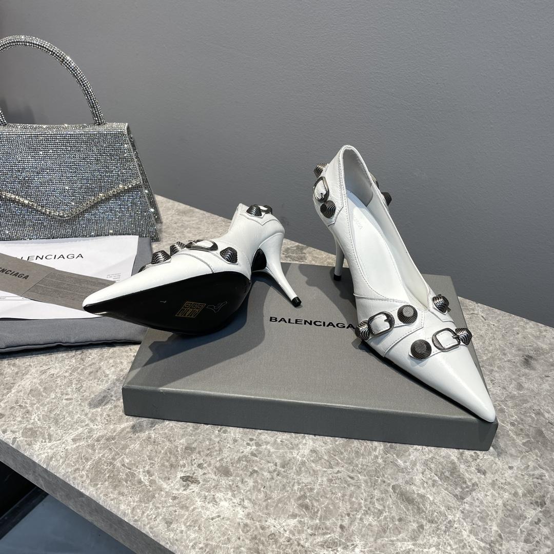 Balenciaga Cagole 90mm Pump In White - DopestKickz