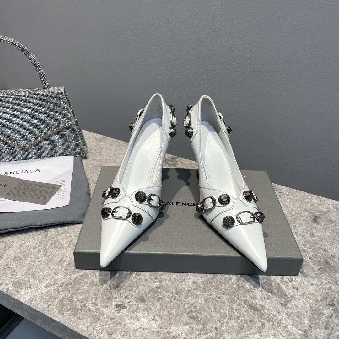 Balenciaga Cagole 90mm Pump In White - DopestKickz