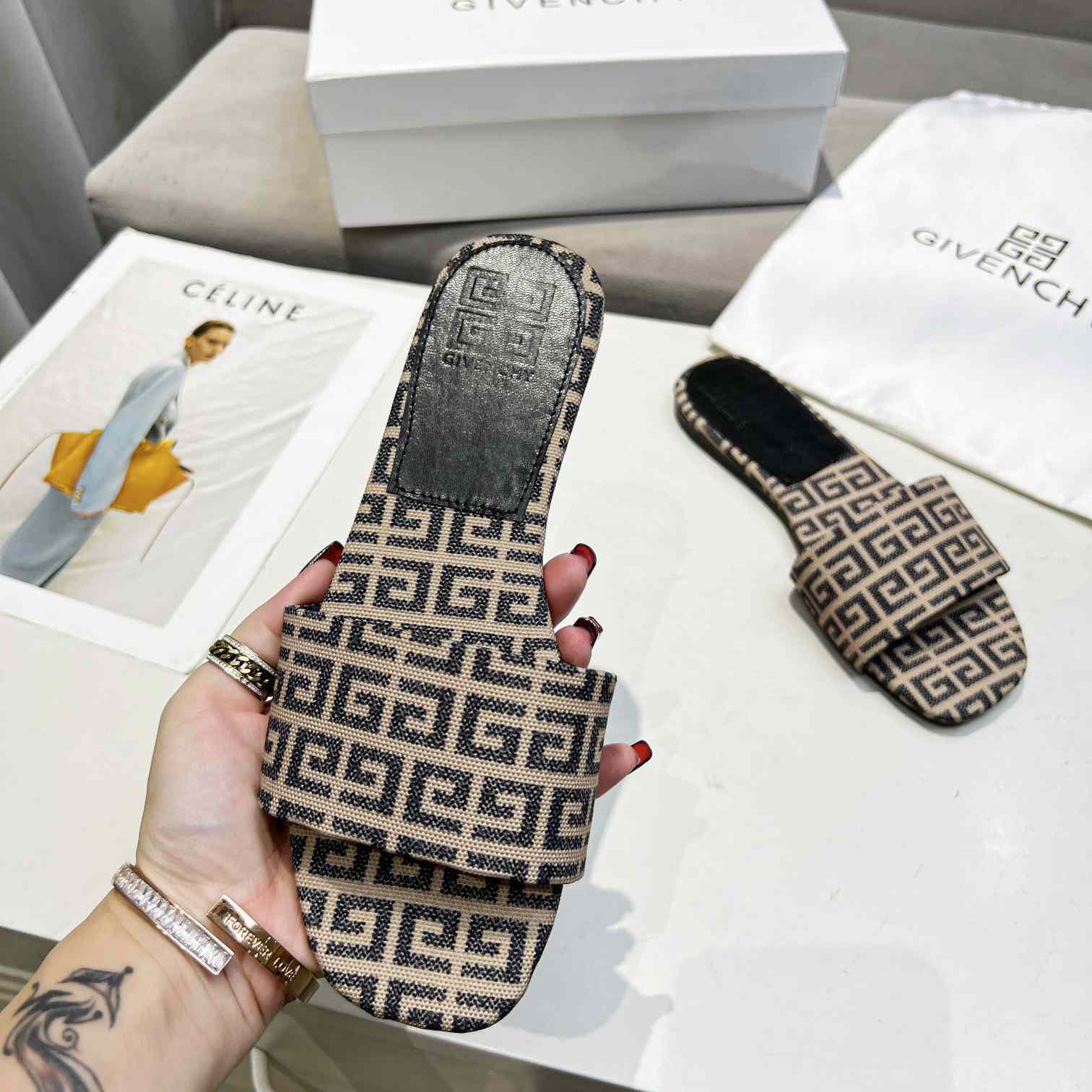 Givenchy 4G Flat Mule Sandals - DopestKickz