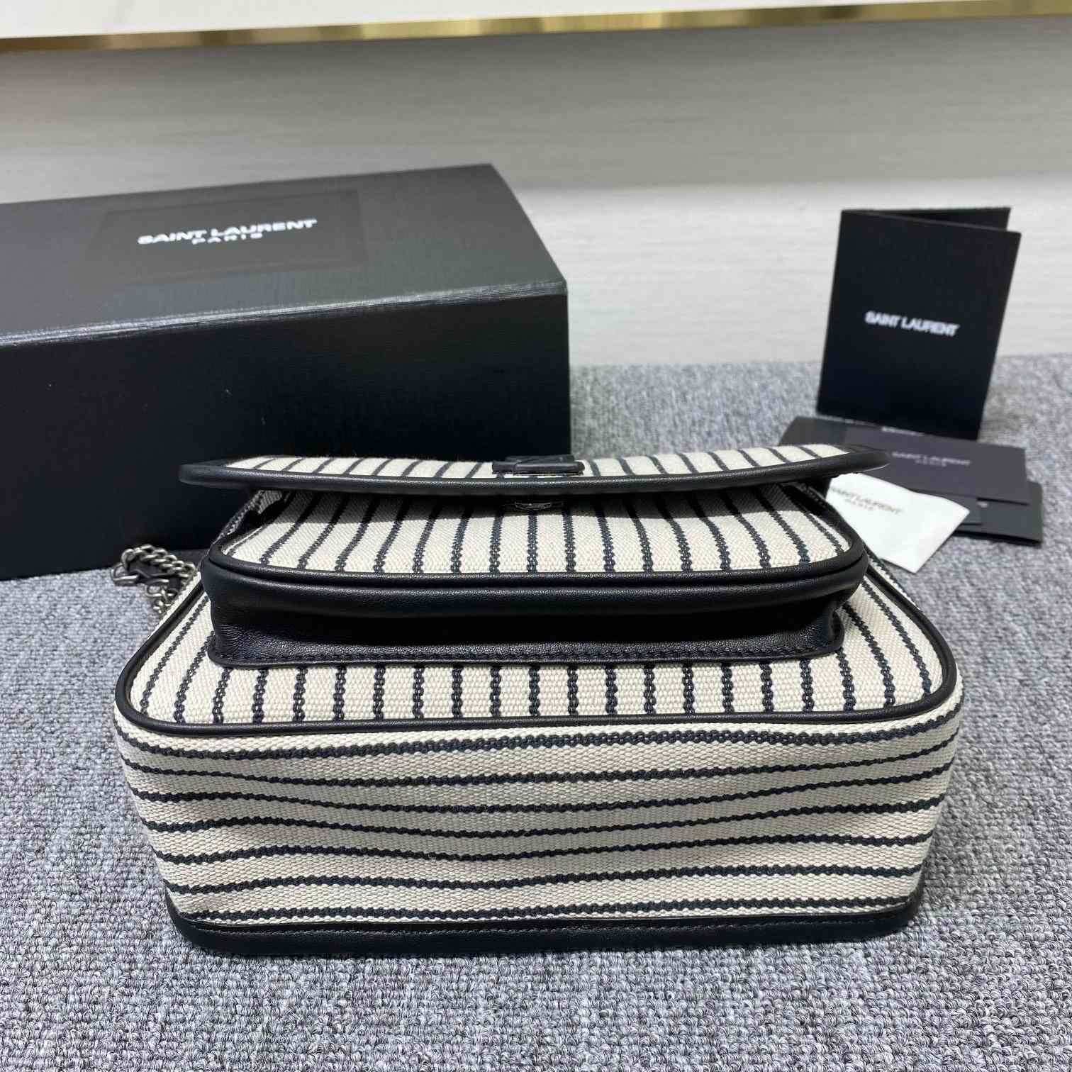 Saint Laurent Women's Niki Small Striped Canvas Shoulder Bag (22cm) - DopestKickz