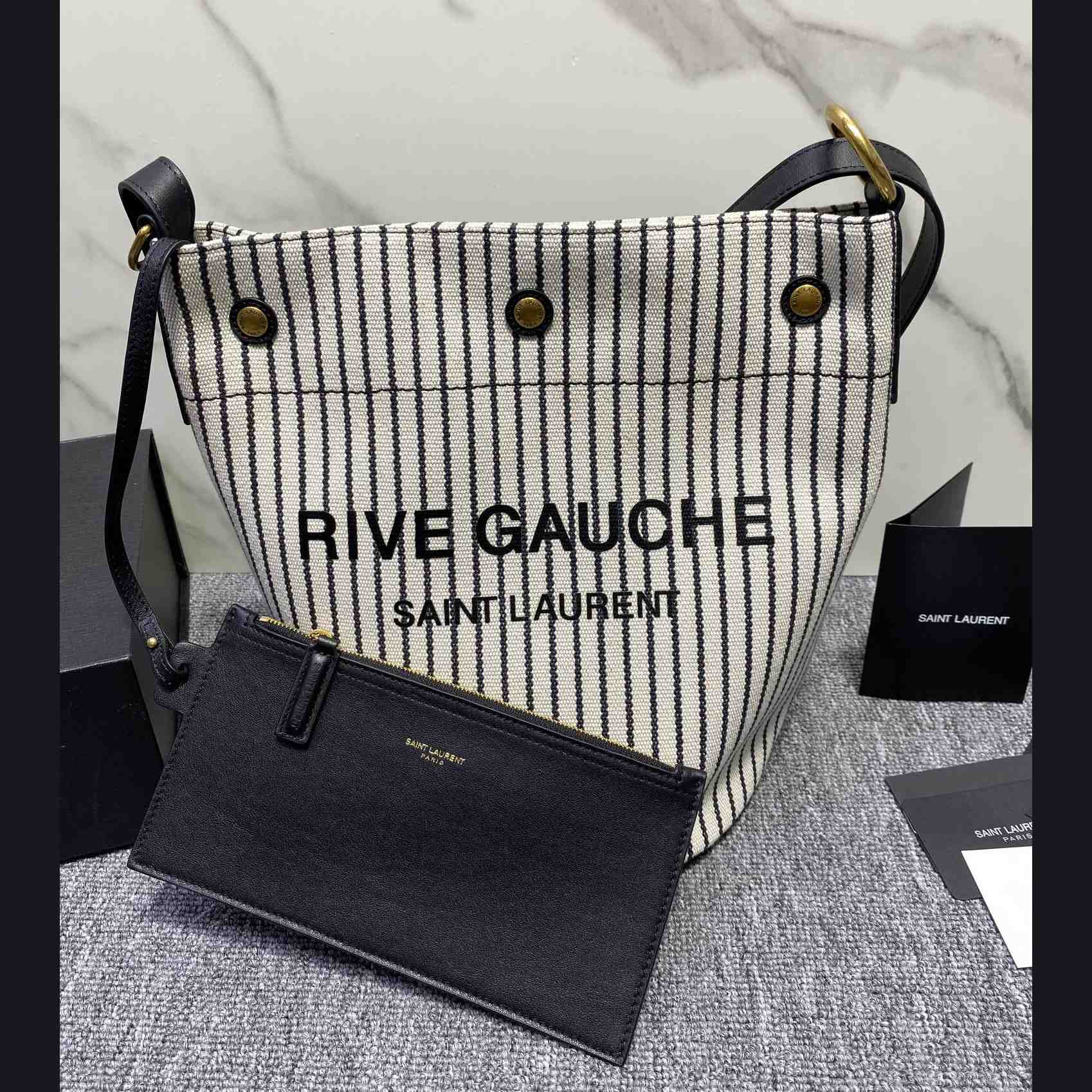 Saint Laurent YSL Rive Gauche Bucket Canvas (31x20x27.5cm) - DopestKickz