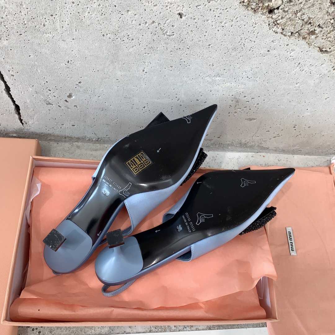 Miu Miu Satin Slingback Pumps - DopestKickz
