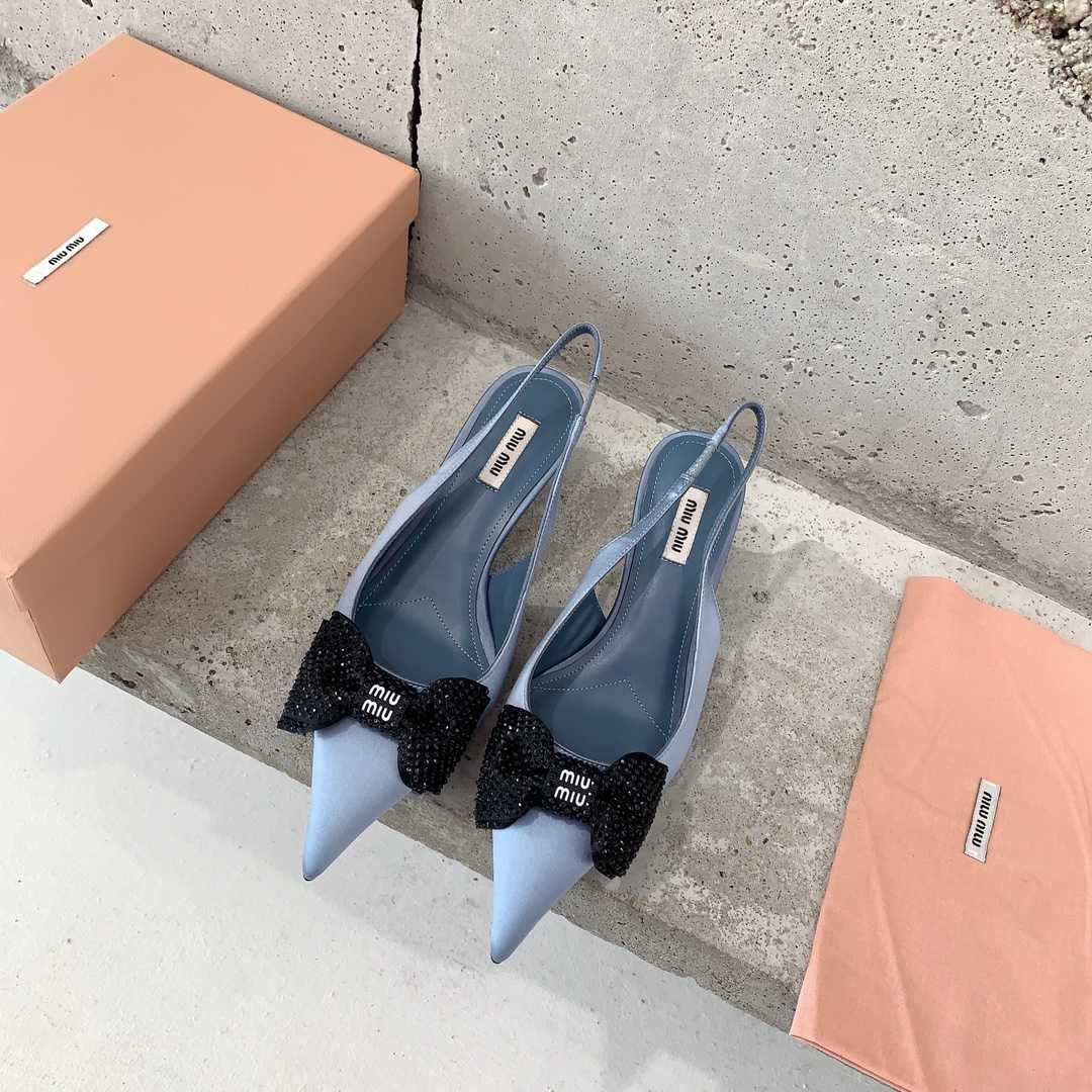 Miu Miu Satin Slingback Pumps - DopestKickz