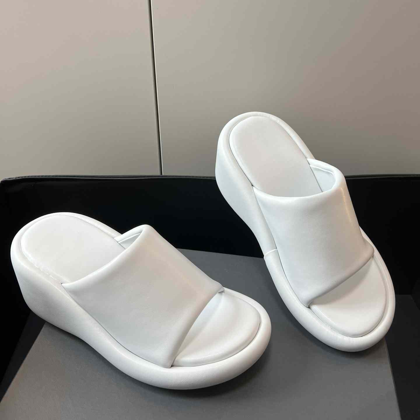Balenciaga White Rise Wedge Sandals - DopestKickz