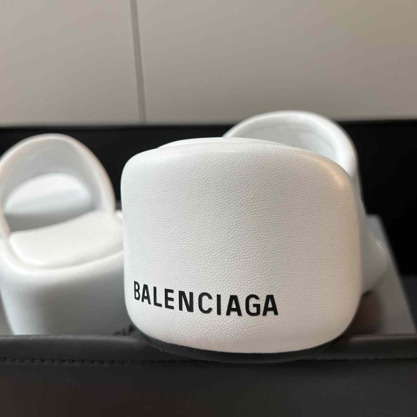 Balenciaga White Rise Wedge Sandals - DopestKickz