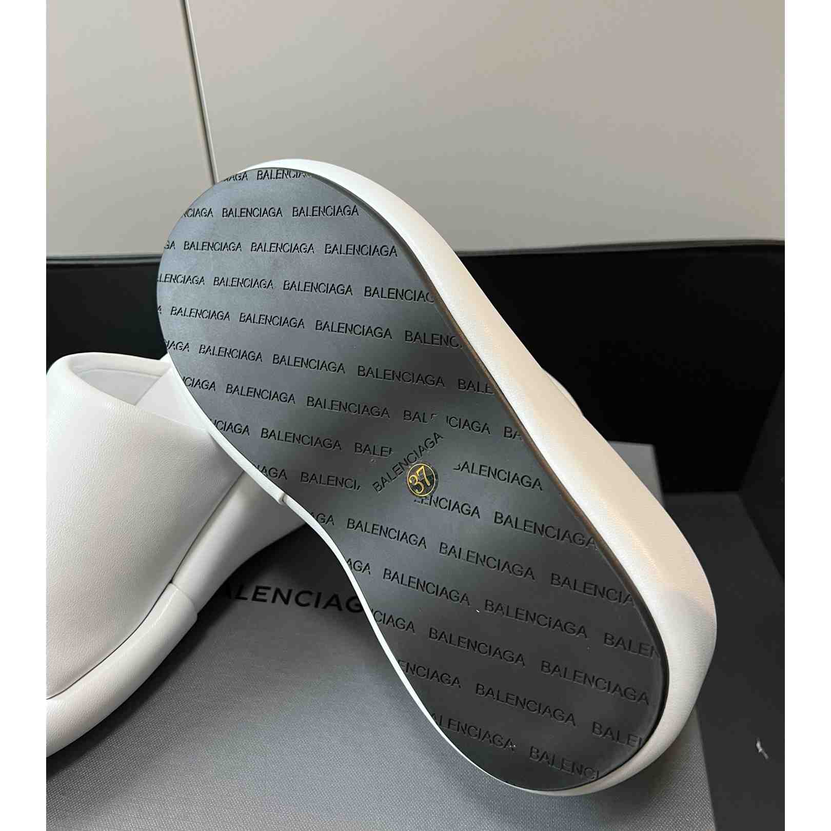 Balenciaga White Rise Wedge Sandals - DopestKickz