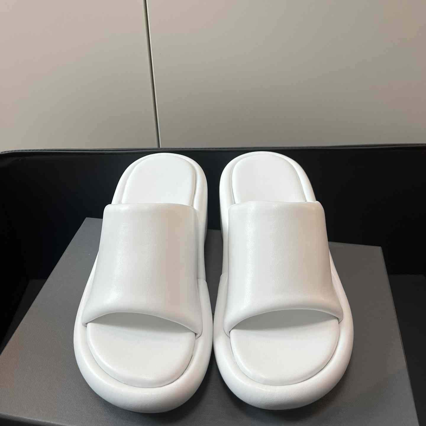 Balenciaga White Rise Wedge Sandals - DopestKickz