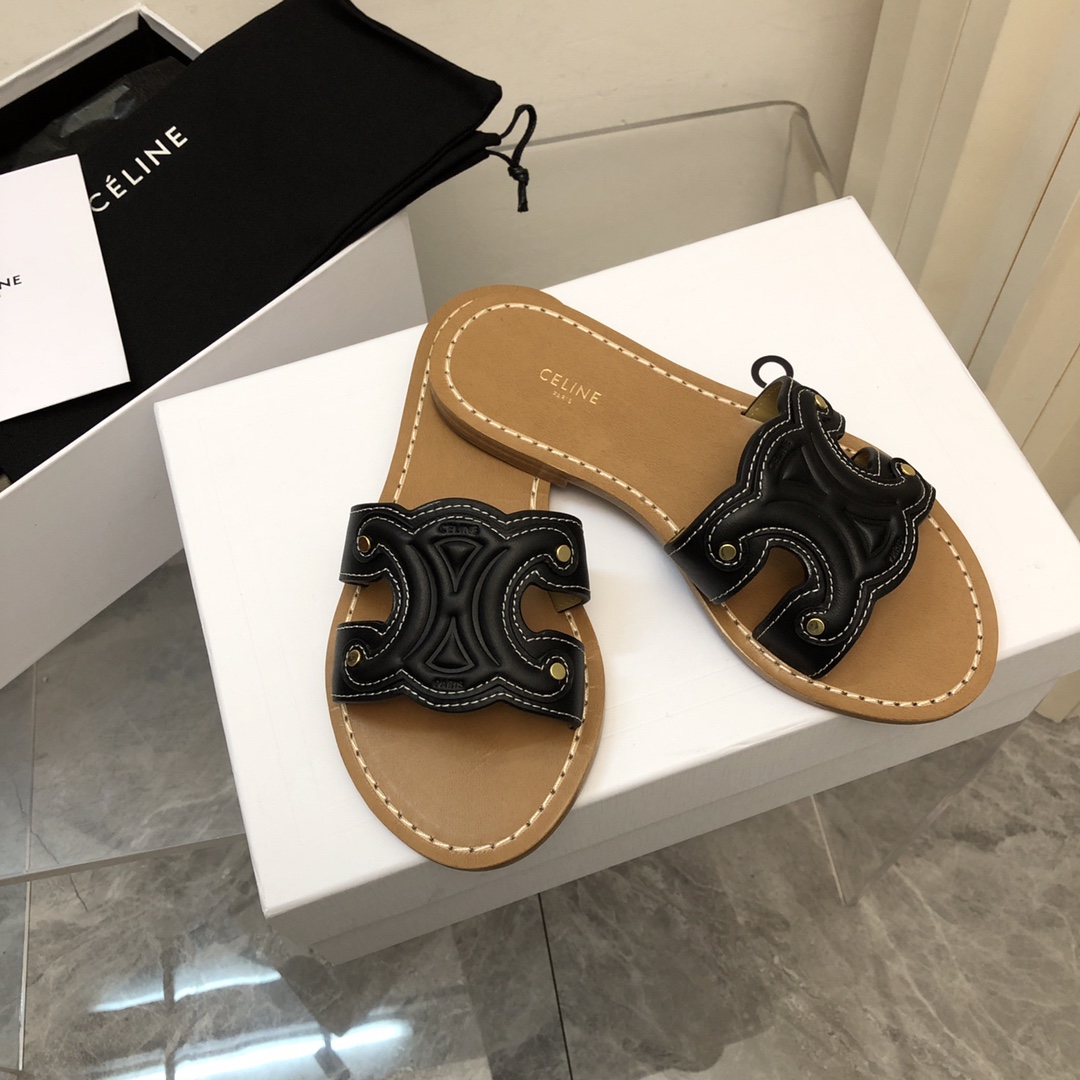 Celine Triomphe Mule In Calfskin - DopestKickz