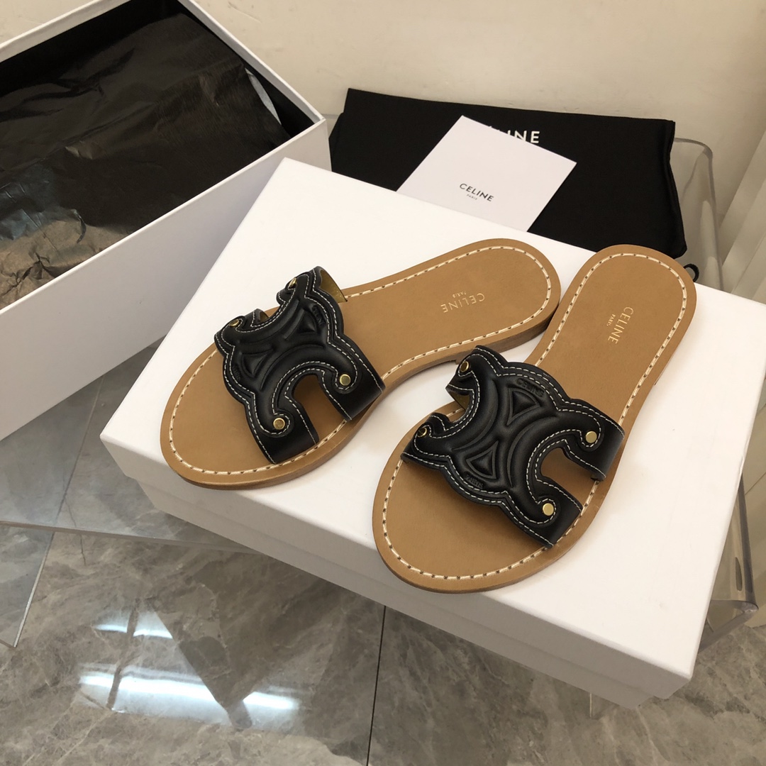 Celine Triomphe Mule In Calfskin - DopestKickz