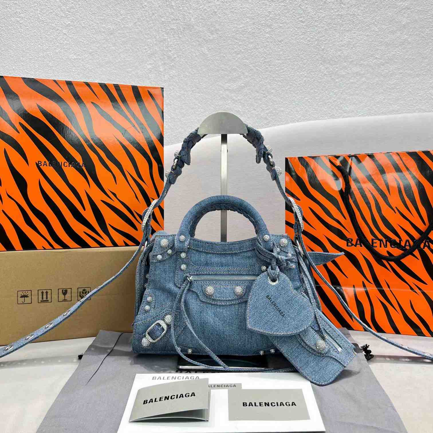 Balenciaga Neo Cagole XS Handbag In Denim - DopestKickz