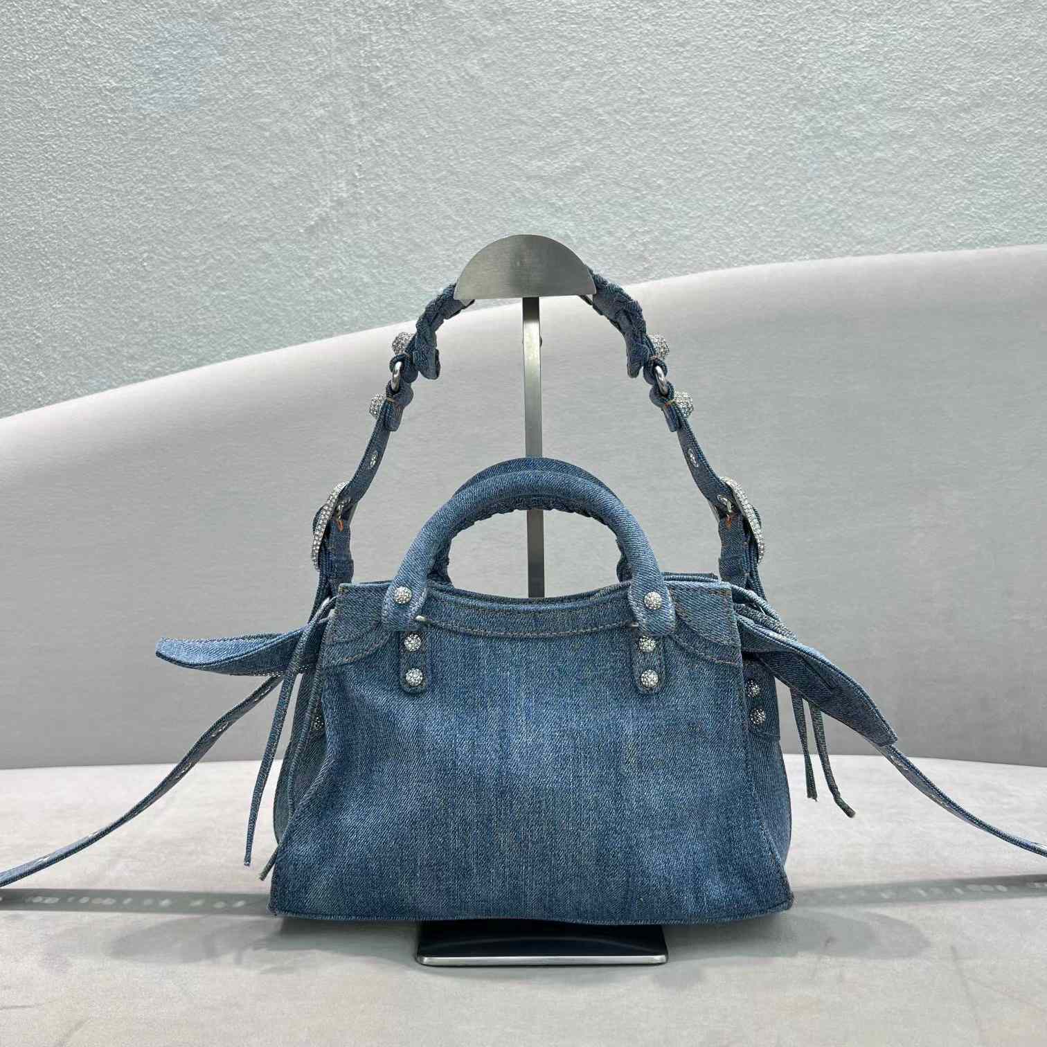 Balenciaga Neo Cagole XS Handbag In Denim - DopestKickz