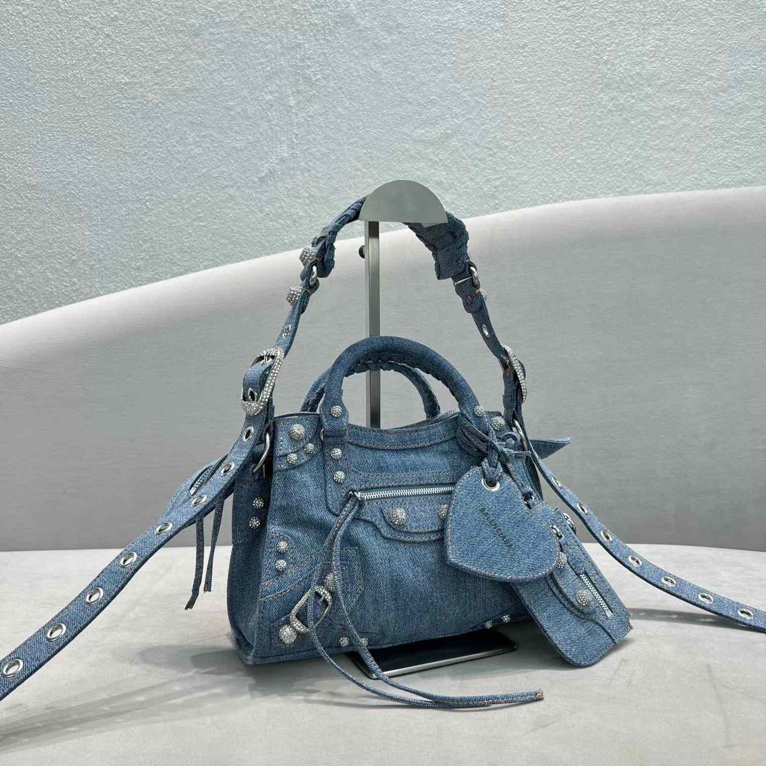 Balenciaga Neo Cagole XS Handbag In Denim - DopestKickz