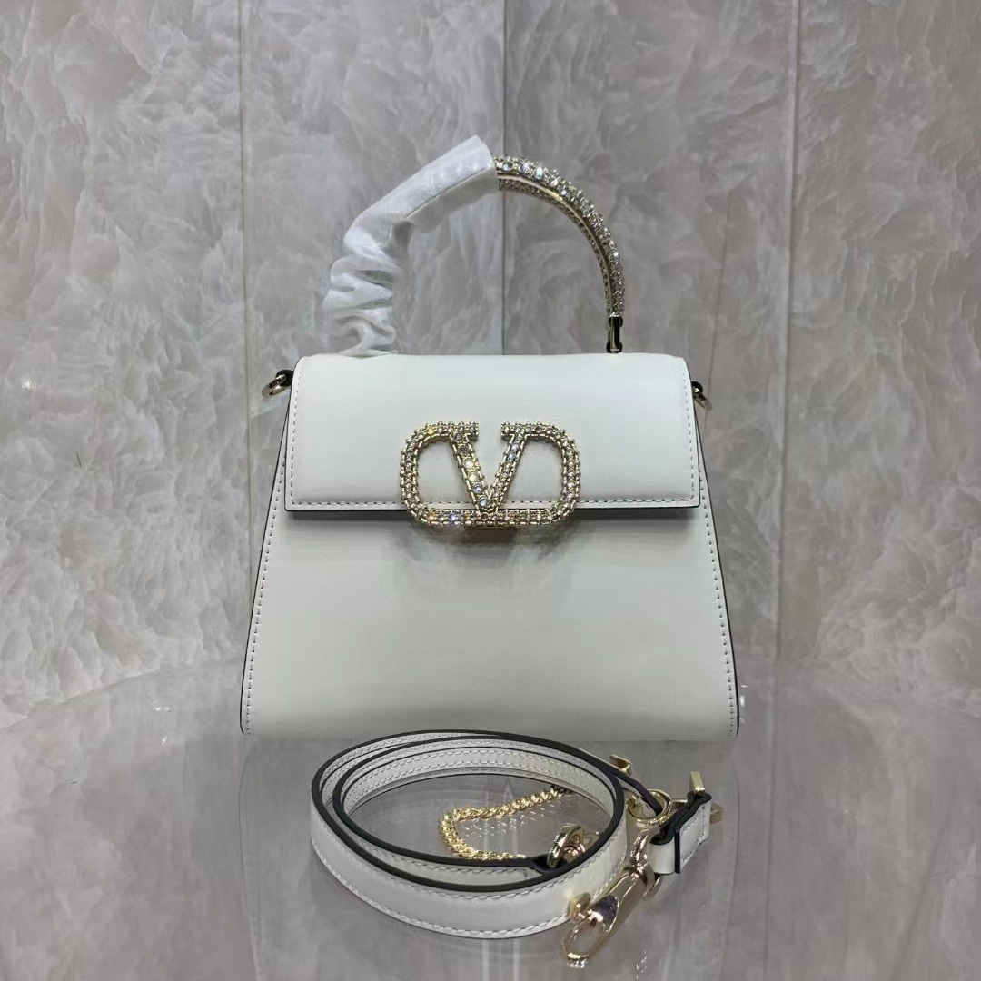 Valenti small Vsling Calfskin Handbag With Jewel Handle  - DopestKickz
